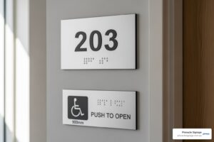 πινακίδα Braille για επιχείρηση
