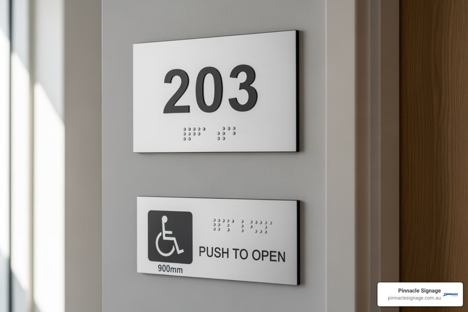 πινακίδα Braille για επιχείρηση